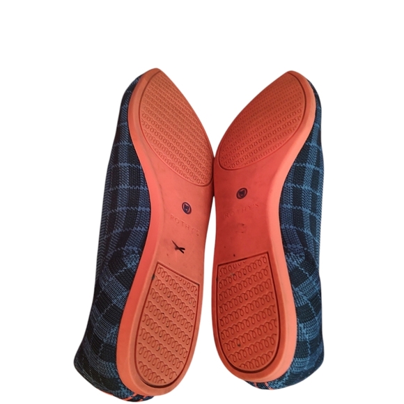 Rothy’s Blue Plaid the Point Flats size 10 Indigo Gingham Plaid - Picture 4 of 4